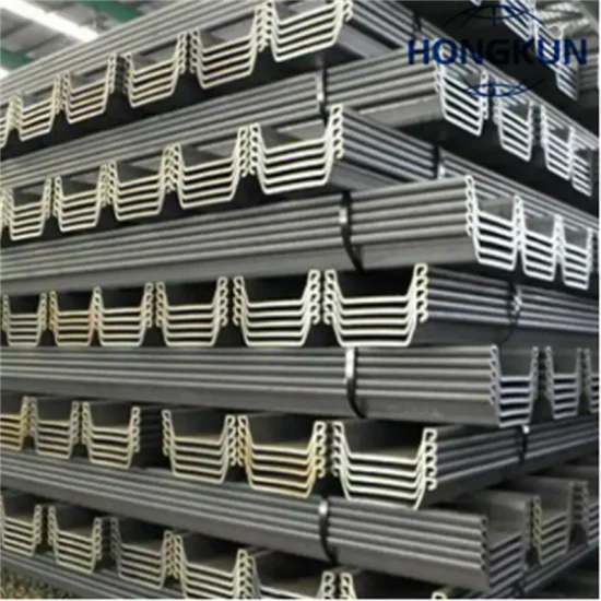 Chine Palplanches en acier au carbone de qualité supérieure Sy295 U Type2 400*100*10,5 Sy390 Type3 400*125*13,0 Type4 Palplanches/empilages en acier laminés à chaud doux pour protection contre les inondations